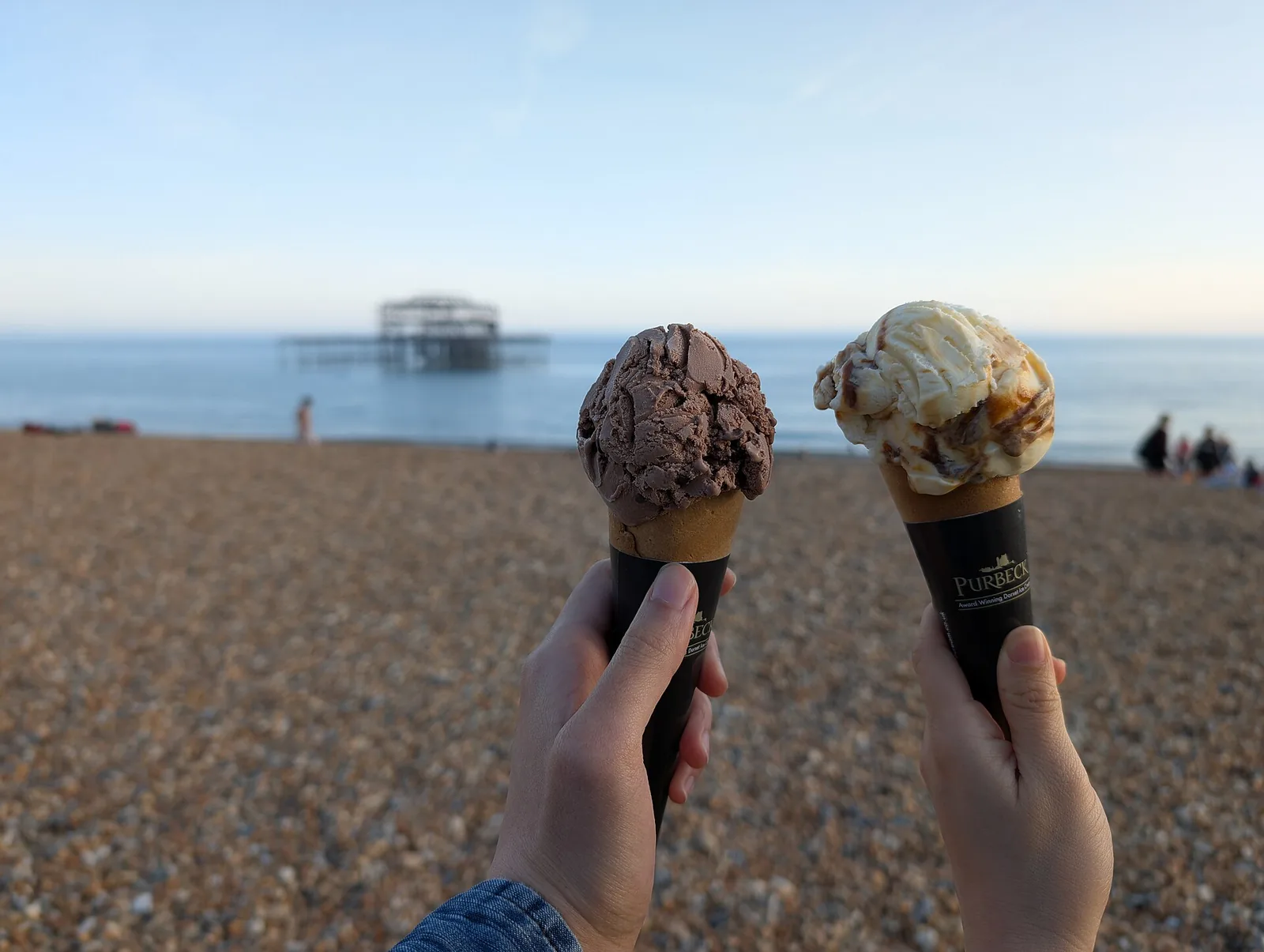 Two ice cream cones. The photo was not taken at a Wellington shop.
