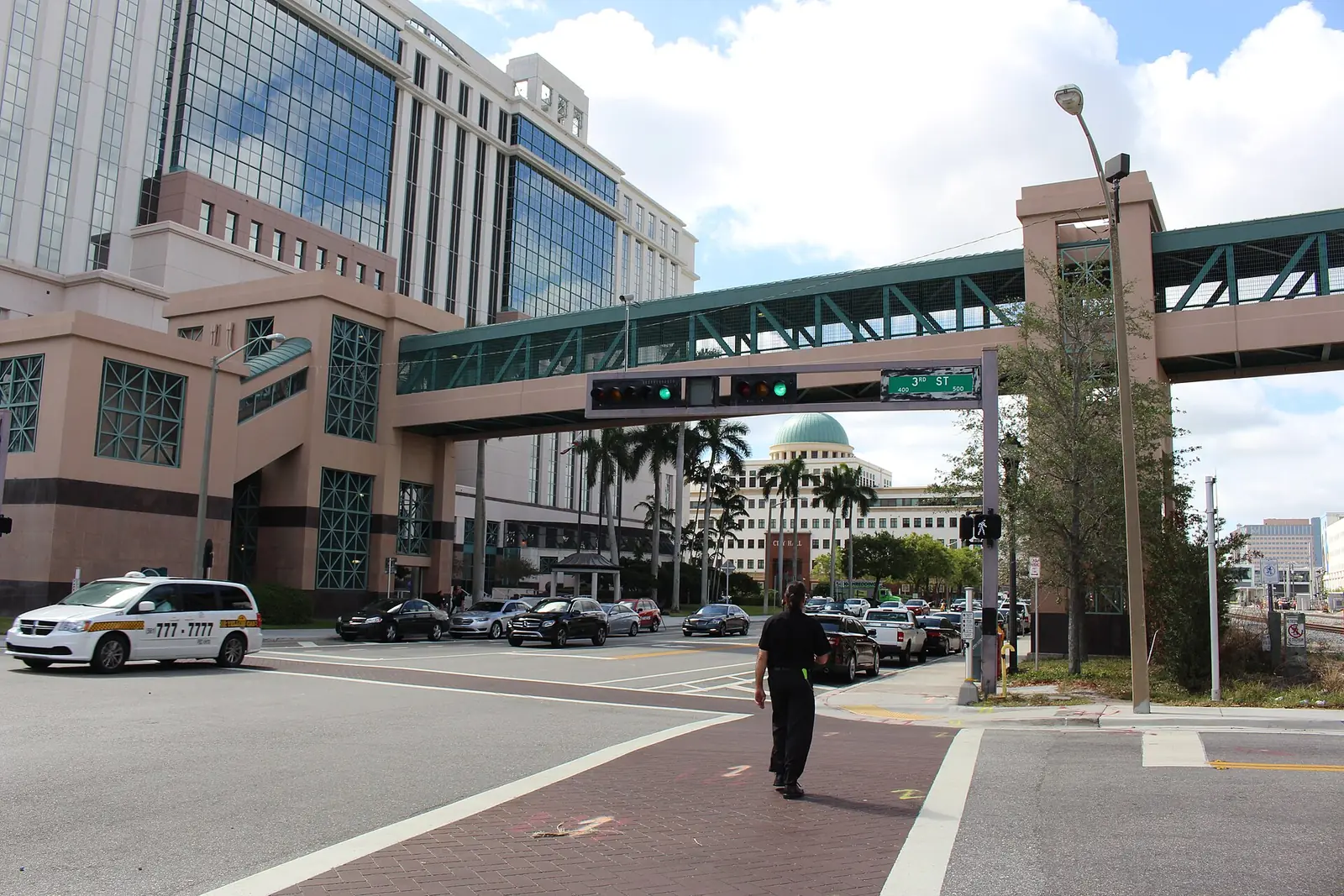 The Palm Beach County Courthouse seen across Third Street in downtown West Palm Beach.
